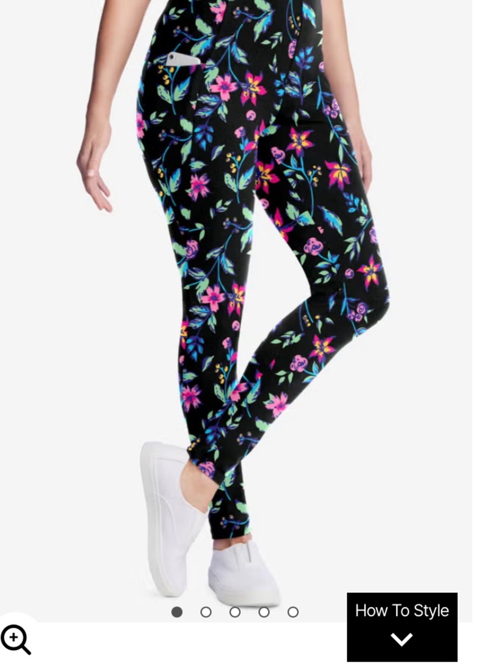 Woman Within Size 4X Floral Print Leggings vibrant colorful athleisure cozy